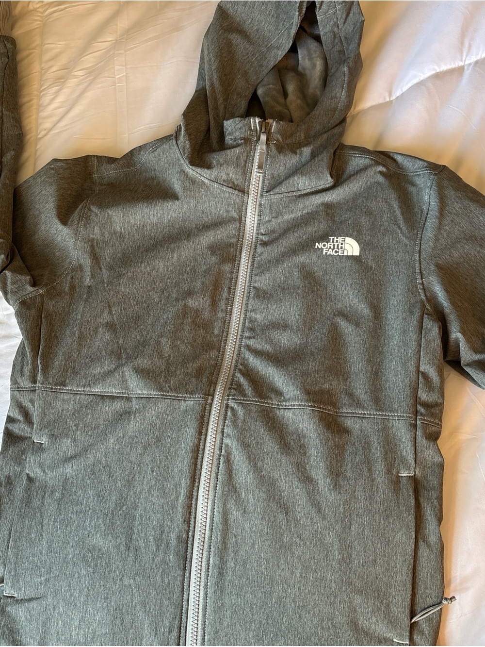 The North Face Women's Grey Hooded Full-Zip Jacket